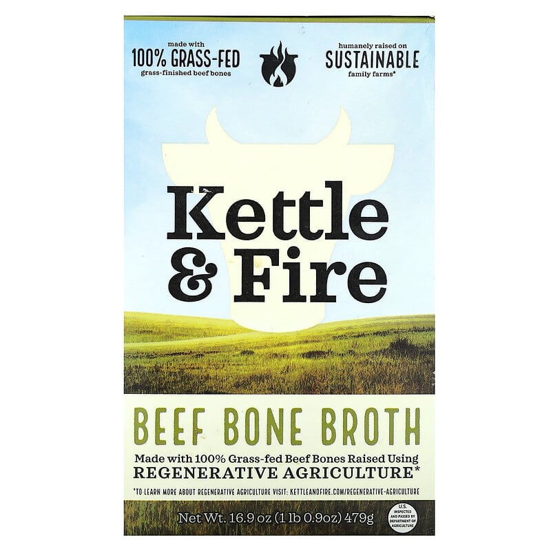 Kettle & Fire, Beef Bone Broth, 16,9 oz (479 g) 851702007114