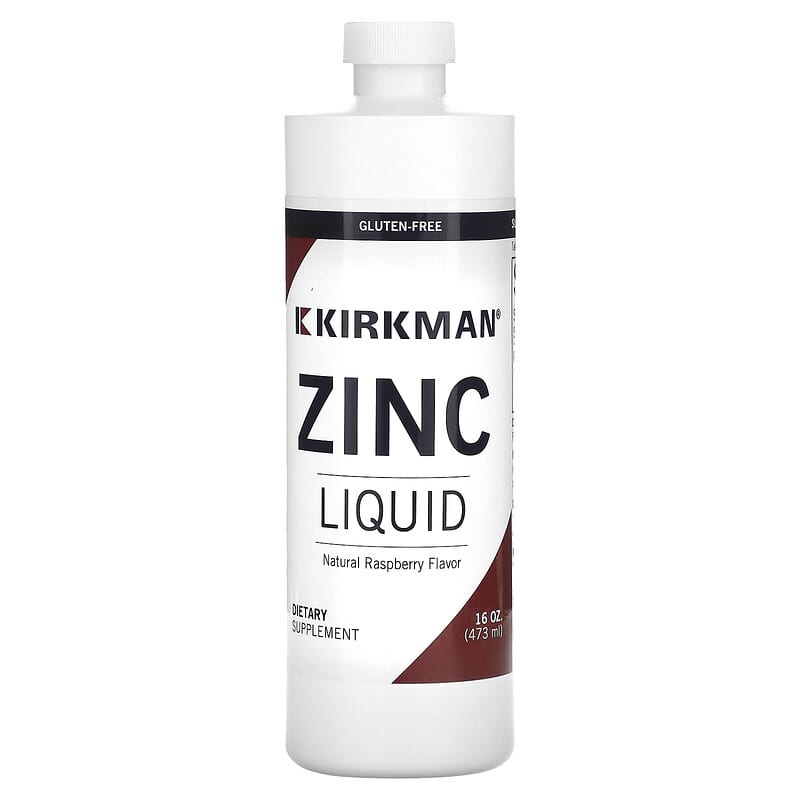 Kirkman Labs, Zinc Liquid, Natural Raspberry, 16 oz (473 ml) 812325022007