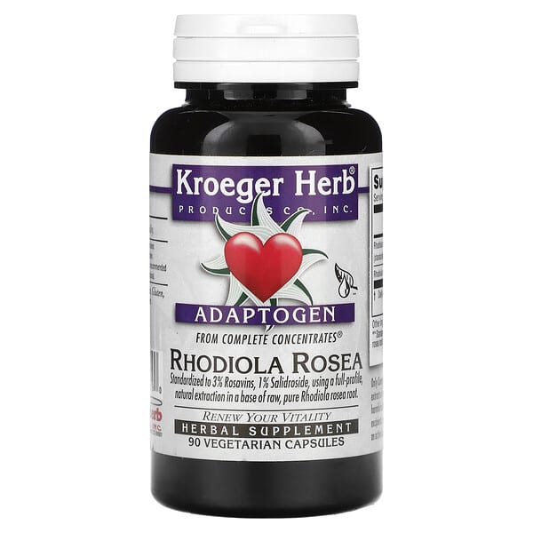 Kroeger Herb Co Adaptogen Rhodiola Rosea 90 viên chay 10 kroeger herb co adaptogen rhodiola rosea 90 vegetarian capsules 127733 696916115190