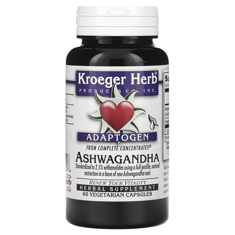 Viên uống Ashwagandha Kroeger Herb Co 60 viên chay 4 Kroeger Herb Co, Ashwagandha, 60 viên chay 696916115206