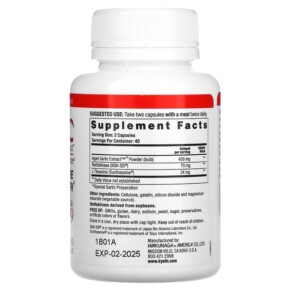 Chiết xuất Tỏi Lão Kyolic Hỗ Trợ Sức Khỏe Huyết Áp Công Thức 109 80 viên nang 3 Thành phần vi chất của Kyolic Aged Garlic Extract Blood Pressure Health Formula 109 80 Capsules 023542109413