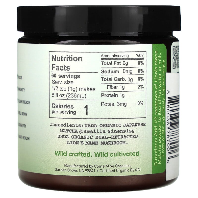 Nấm Sư Tử Trà Matcha LA Republica 60g 9 Nấm Sư Tử Trà Matcha LA Republica 60g 850036787006