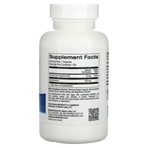 Benfotiamine kết hợp Thiamine 250 mg 120 viên thực phẩm chức năng từ Lake Avenue Nutrition 3 Thành phần vi chất của Lake Avenue Nutrition Benfotiamine with Thiamine 250 mg 120 Veggie Capsules 898220020096