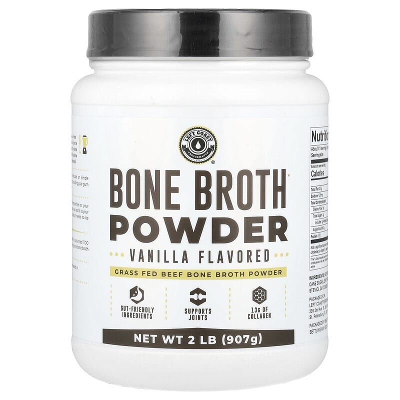 Left Coast Performance, Bone Broth Powder, Vanilla, 2 lb (907 g) 850028626078
