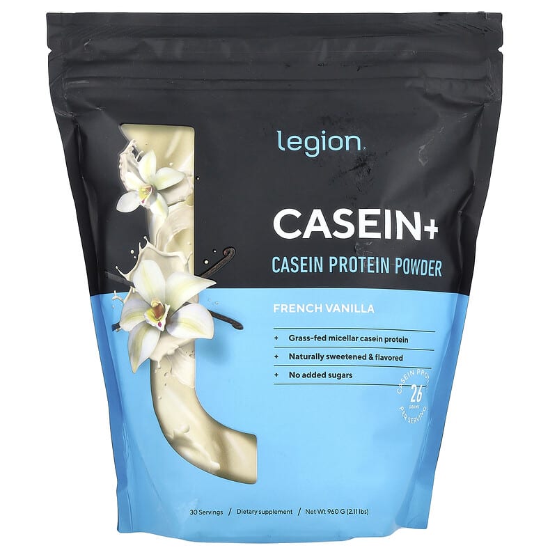 Legion Athletics, Casein+, Casein Protein Powder, French Vanilla, 2,11 lbs (960 g) 653341670816
