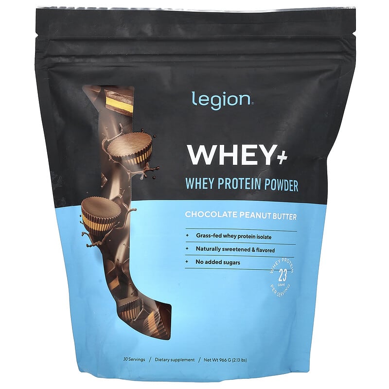 Legion Athletics, Whey+, Whey Protein Powder, Chocolate Peanut Butter, 2,13 lbs (966 g) 653341673817