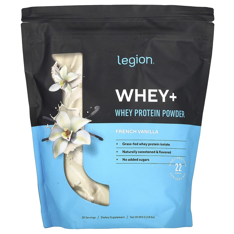 Legion Athletics, Whey+, Whey Protein Powder, French Vanilla, 1,8 lbs (816 g) 748252613707