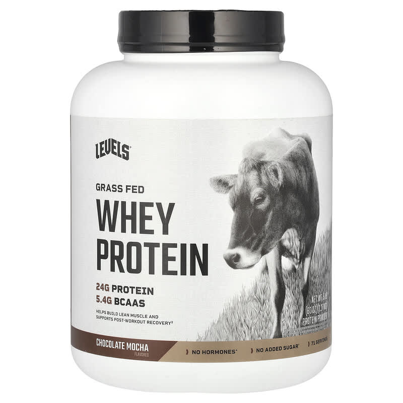 Bột Protein Whey Cỏ Levels Hương Socola Mocha 5 lb (2,27 kg) 10 levels grass fed whey protein powder chocolate mocha 5 lb 2 27 kg 141522 857965007076
