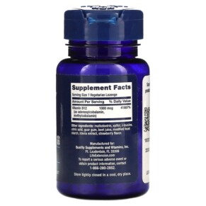 Thành phần vi chất của Life Extension B12 Elite 60 Vegetarian Lozenges 737870241966