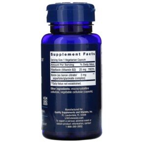 Viên uống Boron 3 mg 100 viên thực vật Life Extension 3 Thành phần vi chất của Life Extension Boron 3 mg 100 Vegetarian Capsules 737870166115