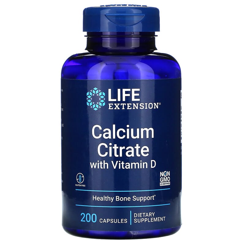 Viên uống bổ sung Canxi Citrate với Vitamin D Life Extension 200 viên 10 life extension calcium citrate with vitamin d 200 capsules 81499 737870196327