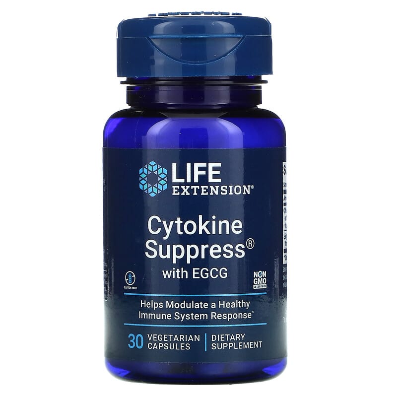 Viên uống giảm cytokine Life Extension với EGCG 30 viên thực vật 10 life extension cytokine suppress with egcg 30 vegetarian capsules 55653 737870180432