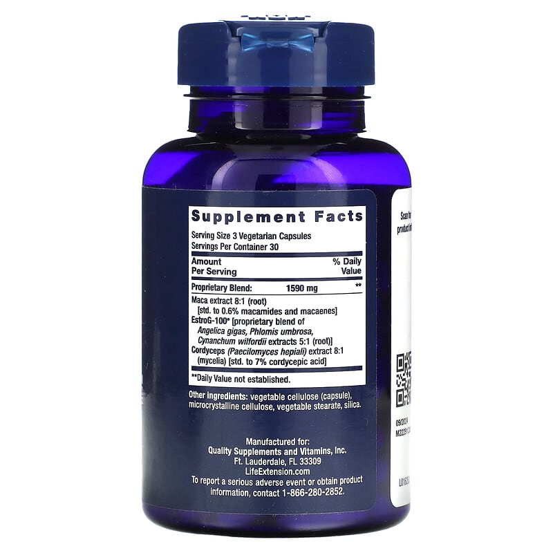 Viên uống tăng cường sinh lý cho nữ trên 50 tuổi Life Extension Enhanced Sex For Women 90 viên thực vật 2 Thành phần vi chất của Life Extension Enhanced Sex For Women 50+ 90 Vegetarian Capsules 737870162698