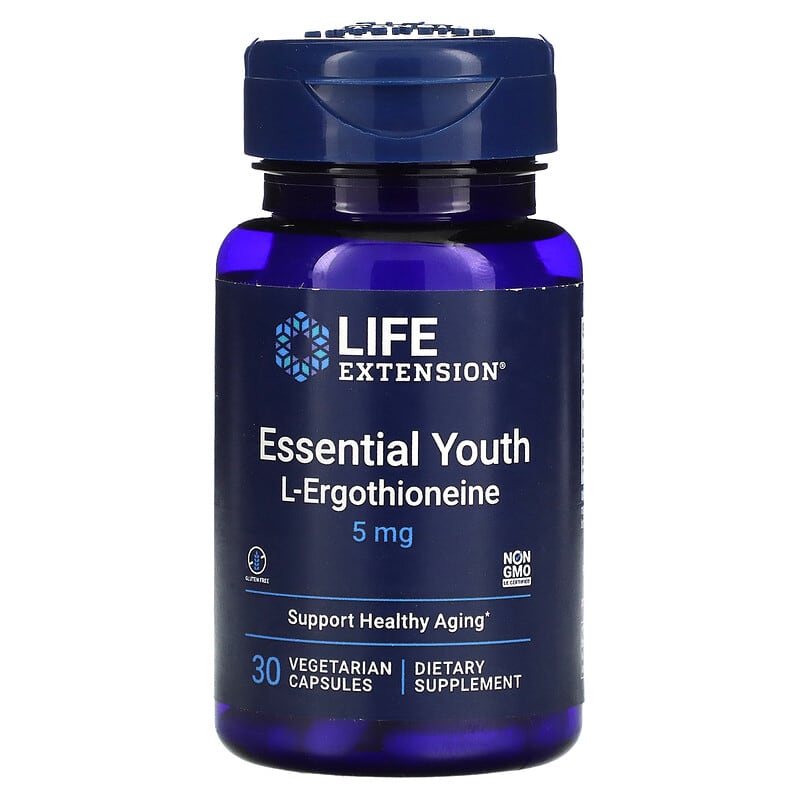 Viên uống Life Extension Essential Youth L-Ergothioneine 5 mg 30 viên thực vật 10 life extension essential youth l ergothioneine 5 mg 30 vegetarian capsules 114463 737870243137