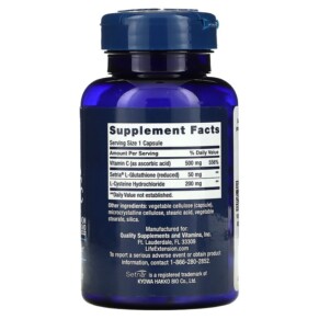 Viên uống Life Extension Glutathione Cysteine & C 100 viên của Life Extension 3 Thành phần vi chất của Life Extension Glutathione Cysteine & C 100 Capsules 737870154112