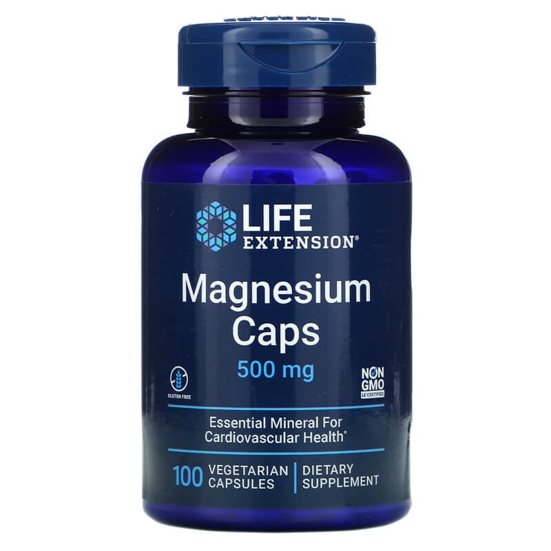 Viên uống Magnesium Caps 500 mg 100 viên thực vật Life Extension 10 life extension magnesium caps 500 mg 100 vegetarian capsules 48803 737870145912