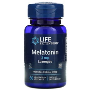 Thực phẩm bổ sung Life Extension Melatonin 3 mg 60 Vegetarian Lozenges 737870332060
