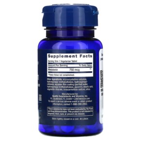 Viên uống Melatonin 6 giờ giải phóng chậm 750 mcg 60 viên thực vật Life Extension 3 Thành phần vi chất của Life Extension Melatonin 6 Hour Timed Release 750 mcg 60 Vegetarian Tablets 737870178866