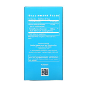 Bột tăng cường NitroVasc vị berry Life Extension 30 gói 3 Thành phần vi chất của Life Extension NitroVasc Boost Berry Flavor 30 Stick Packs 737870232001