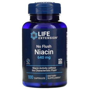 Thực phẩm bổ sung Life Extension No Flush Niacin 640 mg 100 Capsules 737870373100