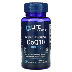 Thực phẩm bổ sung Life Extension Super Ubiquinol CoQ10 100 mg 60 Softgels 737870192961