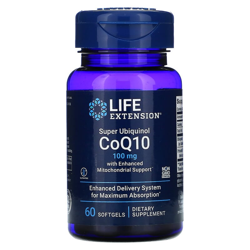 Viên uống Life Extension Super Ubiquinol CoQ10 hỗ trợ tăng cường chức năng ti thể 100 mg 60 viên nang mềm 10 life extension super ubiquinol coq10 with enhanced mitochondrial support 100 mg 60 softgels 22327 737870142669