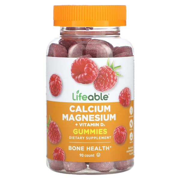 Lifeable Calcium Magnesium + Vitamin D3 Gummies Natural Raspberry 90 viên nhai 10 lifeable calcium magnesium vitamin d3 gummies natural raspberry 90 gummies 124759 850023062345