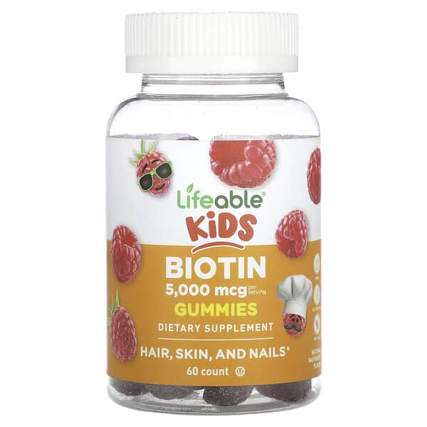 Lifeable Kids Biotin Gummies Natural Raspberry 5.000 mcg 60 viên nhai 2.500 mcg/viên 10 lifeable kids biotin gummies natural raspberry 5 000 mcg 60 gummies 2 500 mcg per gummy 124753 810102730671