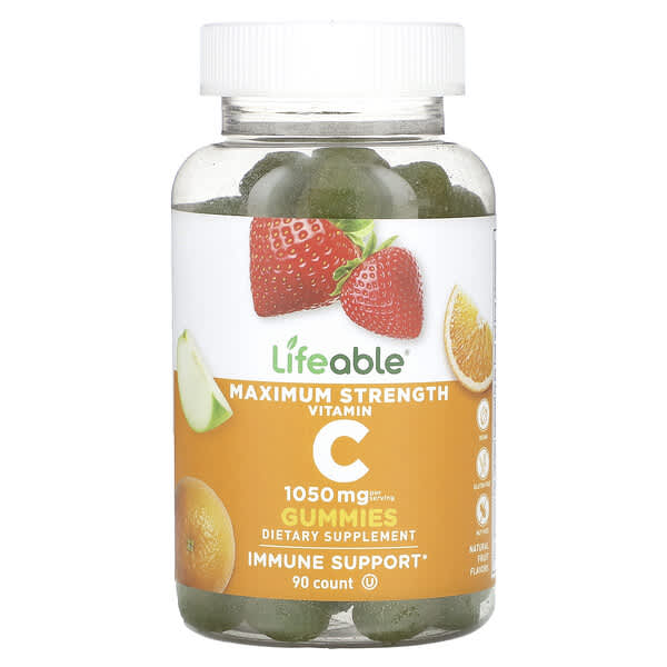 Lifeable Maximum Strength Vitamin C Gummies Natural Fruit 1.050 mg 90 viên nhai 350 mg/viên 4 Lifeable Maximum Strength Vitamin C Gummies Natural Fruit 1.050 mg 90 viên nhai 350 mg/viên 810102730015