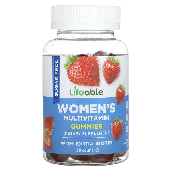 Lifeable Women's Multivitamin Gummies Sugar Free Natural Strawberry 60 viên nhai 10 lifeable women s multivitamin gummies sugar free natural strawberry 60 gummies 124795 810102730848
