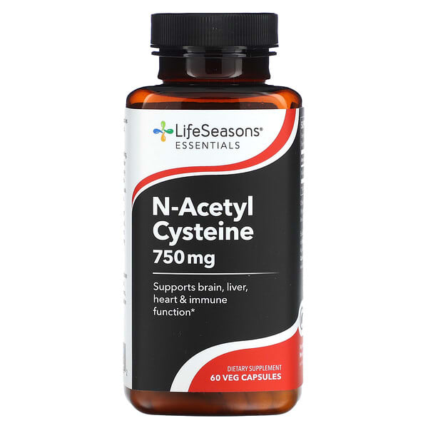 LifeSeasons N-Acetyl Cysteine 750 mg 60 viên 375 mg/viên 10 lifeseasons n acetyl cysteine 750 mg 60 veg capsules 375 mg per capsule 128559 810034441492