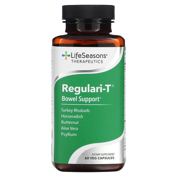 LifeSeasons Regulari-T Bowel Support 60 viên 10 lifeseasons regulari t bowel support 60 veg capsules 128550 853760002179