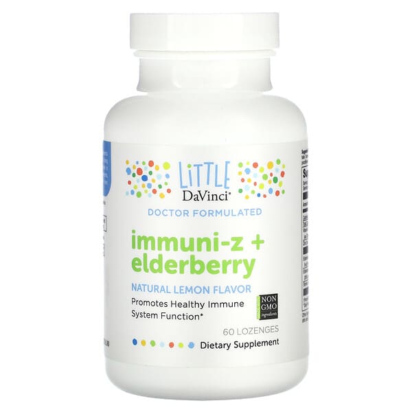Little DaVinci Immuni-Z + Elderberry Natural Lemon 60 viên ngậm 10 little davinci immuni z elderberry natural lemon 60 lozenges 128244 026664015426