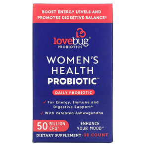 Thực phẩm bổ sung LoveBug Probiotics Women's Health Probiotic Daily Probiotic 50 Billion CFU 30 Count 850002716191