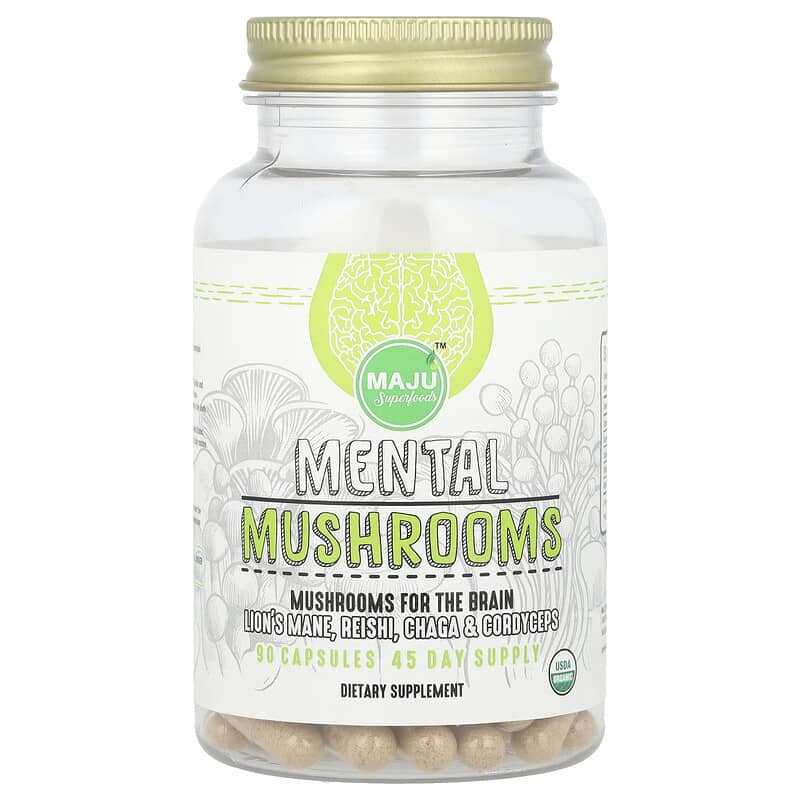 Nấm Tâm Thần Maju Superfoods 90 viên 10 maju superfoods mental mushrooms 90 capsules 144778 851870008142
