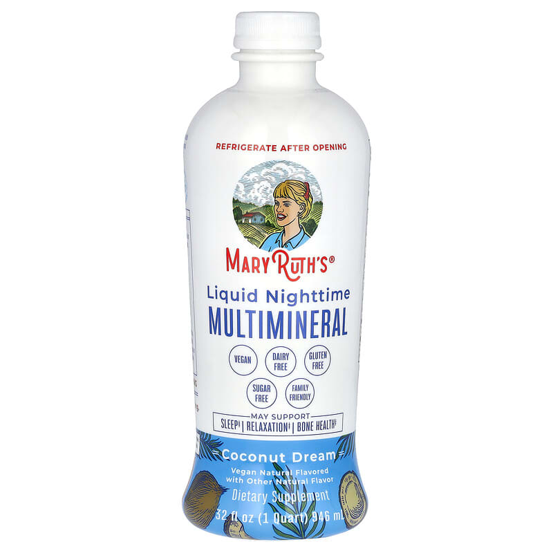 MaryRuth's, Liquid Nighttime Multimineral, Coconut Dream, 32 fl oz (946 ml) 850036700517