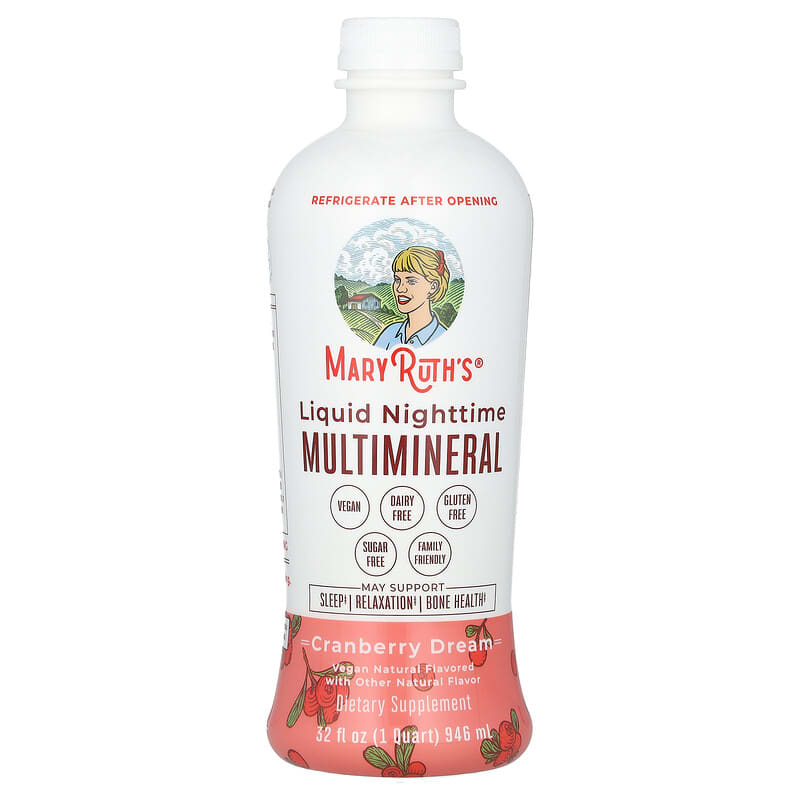 MaryRuth's, Liquid Nighttime Multimineral, Cranberry Dream, 32 fl oz (946 ml) 856645008235