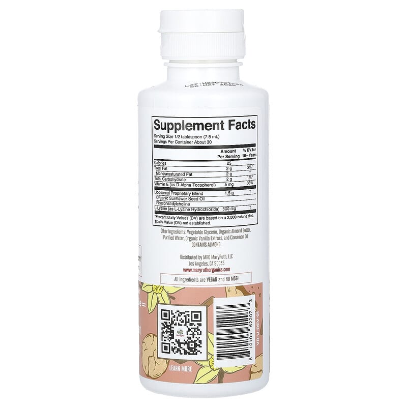 MaryRuth's Lysine Liposomal Snickerdoodle 225 ml 9 MaryRuth's Lysine Liposomal Snickerdoodle 225 ml 810104622073