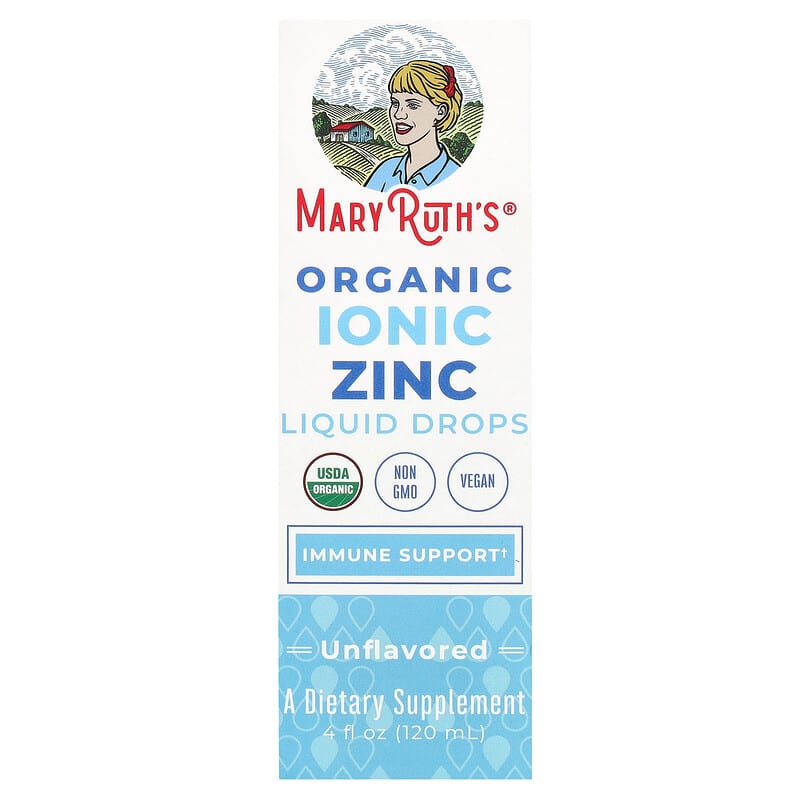 MaryRuth's, Organic Ionic Zinc Liquid Drops, Unflavored, 4 fl oz (120 ml) 850018471978