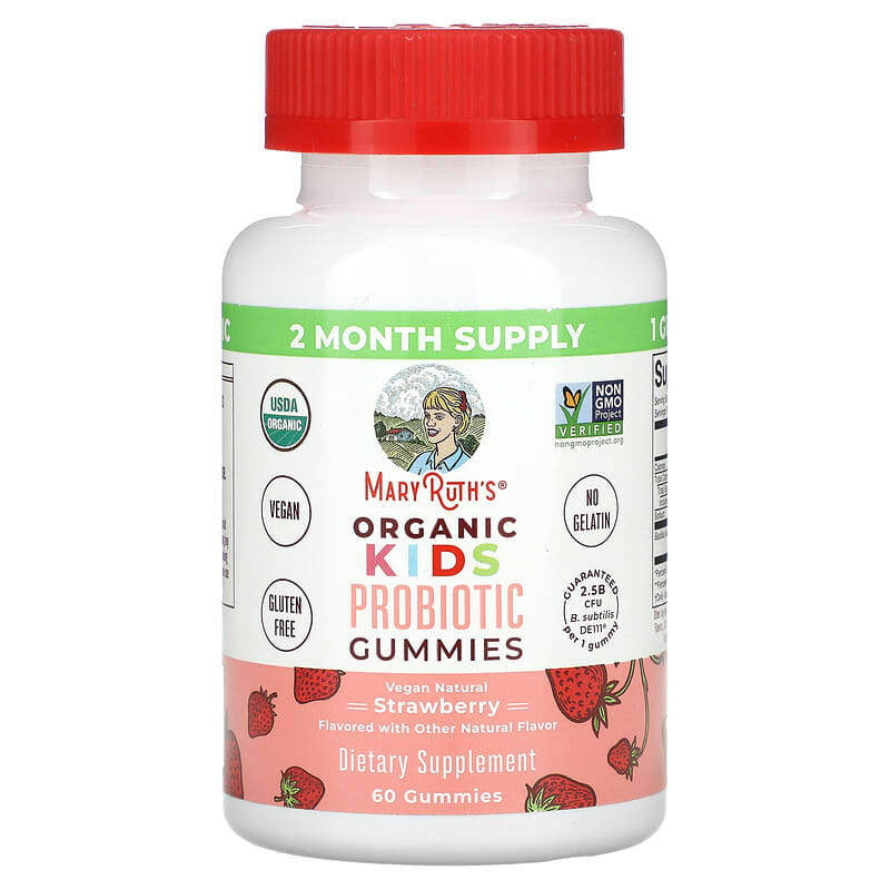 Viên nhai probiotic hữu cơ cho trẻ em MaryRuth's vị dâu 60 viên 10 maryruth s organic kids probiotic gummies strawberry 60 gummies 115311 850029392279
