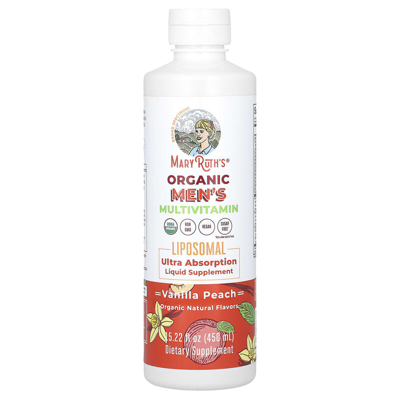 MaryRuth's, Organic Men's Multivitamin Liposomal, Vanilla Peach, 15,22 fl oz (450 ml) 850029392767