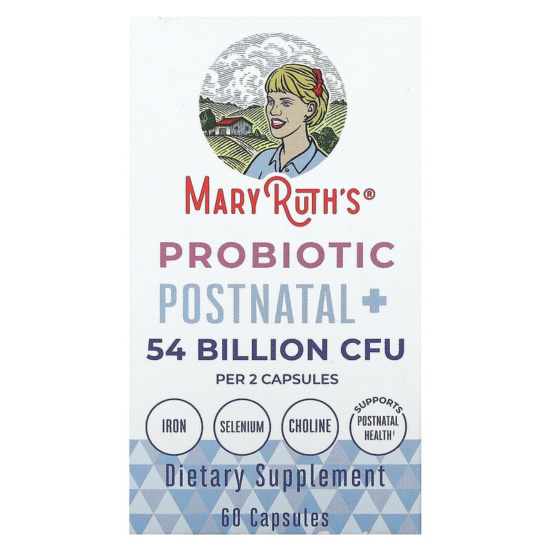 MaryRuth's, Probiotic Postnatal+, 54 tỷ CFU, 60 viên (27 tỷ CFU/viên) 856645008433