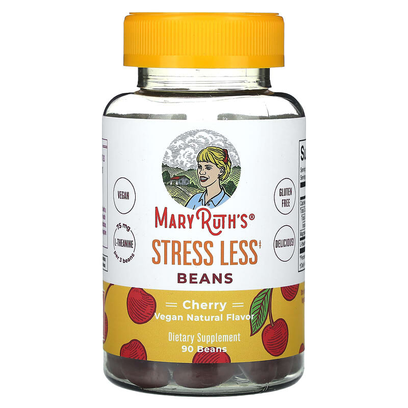 Đậu Giảm Căng Thẳng MaryRuth's Vị Cherry 75 mg 90 viên (25 mg Mỗi viên) 10 maryruth s stress less beans cherry 75 mg 90 beans 25 mg per 1 bean 138340 810104620185
