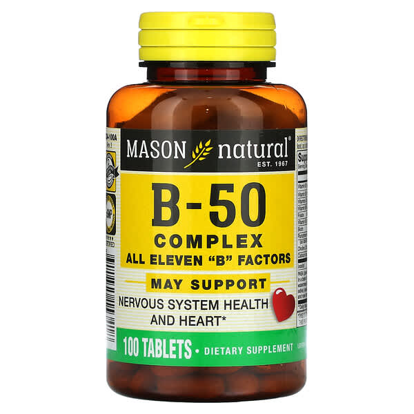 Mason Natural B-50 Complex 100 viên 10 mason natural b 50 complex 100 tablets 123468 311845153418