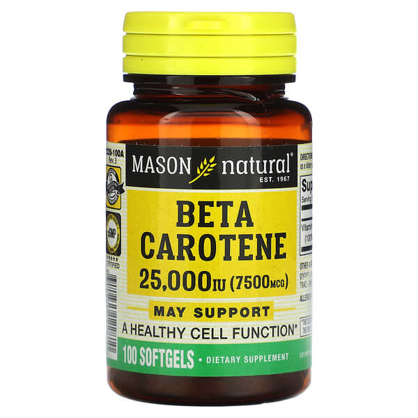 Mason Natural Beta Carotene 25.000 IU 7500 mcg 100 viên 10 mason natural beta carotene 25 000 iu 7500 mcg 100 softgels 121813 311845122810