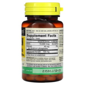 Mason Natural Biotin Plus Keratin 10.000 mcg 60 viên nén 3 Thành phần vi chất của Mason Natural Biotin Plus Keratin 10.000 mcg 60 Tablets 311845176554