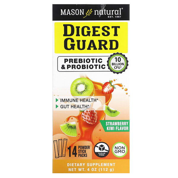 Mason Natural Digest Guard Strawberry Kiwi 14 gói 0,28 oz 8 g 311845185846