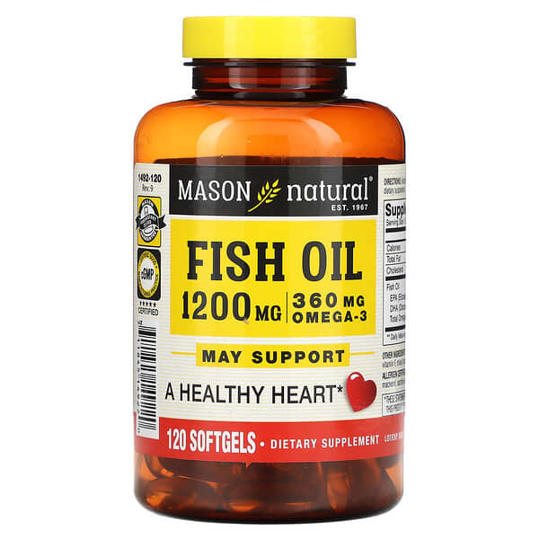 Mason Natural Fish Oil 1.200 mg 120 viên 10 mason natural fish oil 1 200 mg 120 softgels 122308 311845149220