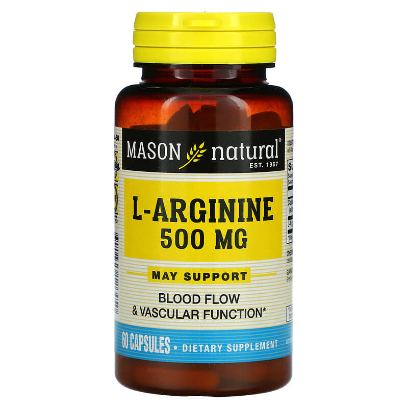 Mason Natural L-Arginine 500 mg 60 viên nang 10 mason natural l arginine 500 mg 60 capsules 107574 311845126450