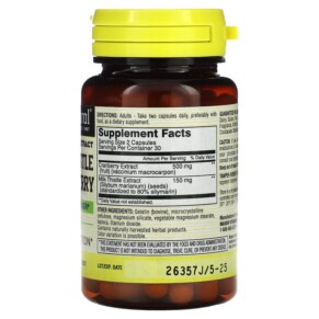 Thành phần vi chất của Mason Natural Milk Thistle/Cranberry Standardized Extract Liver & Kidney Cleanser 60 Capsules 311845135155
